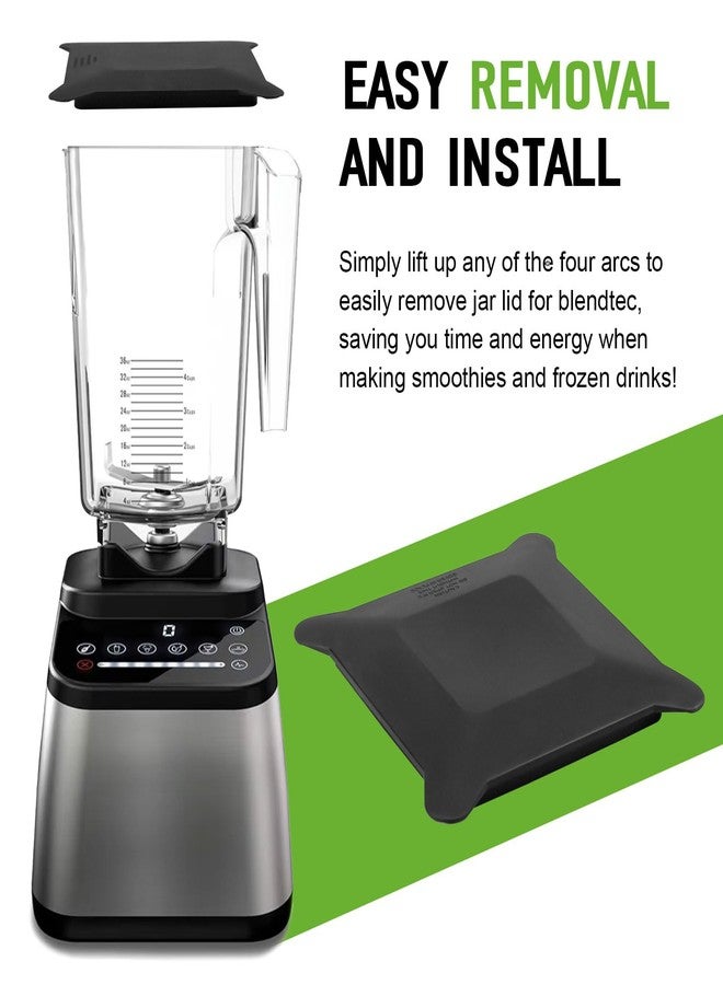Tobaiwind Blender Jar Lid Replacement for Blendtec Commercial Blender Wildside & Fourside Jars, Soft Rubber Blender Lids Contains No-Vents - Used to Prevent Spatter During Blending, Black (1 Piece) - Image 4